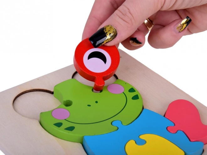 Houten 3D-puzzel Kikker Montessori