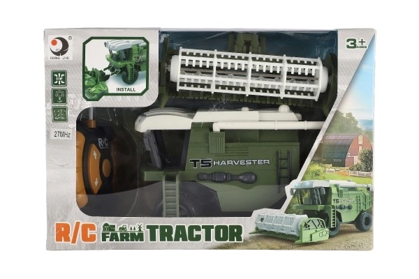 Combine/maaier RC plastic 22cm 27MHz op batterijen met licht 2 soorten in doos 30x21x12cm