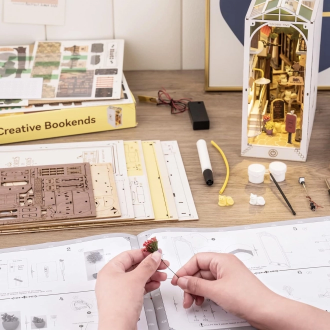 Boekensteun Zonnestad met LED-verlichting 3D model