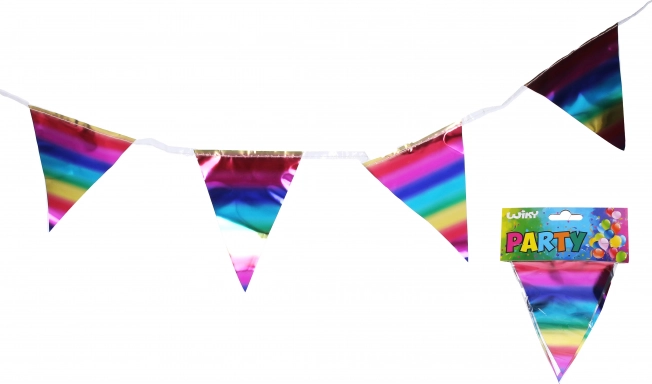 Papieren slinger Regenboog 1 m