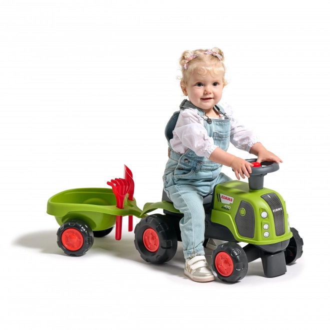 Falk kindertractor Claas 470 Arion groen met aanhanger en zandset