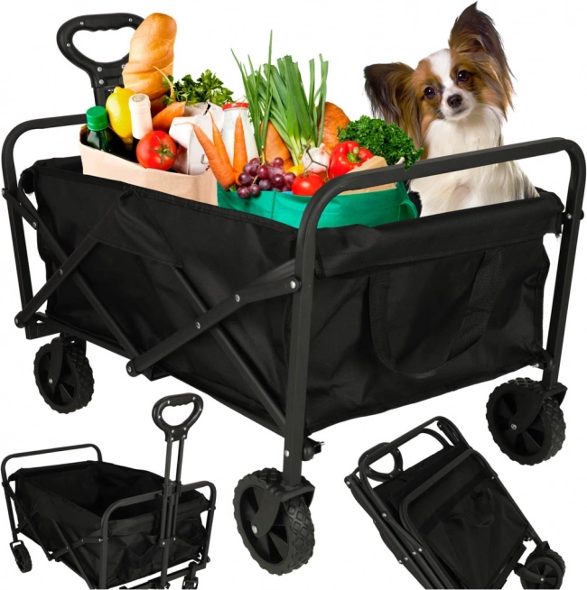 Opvouwbare toeristische transportkar voor boodschappen met zwenkwielen en telescopische handgreep