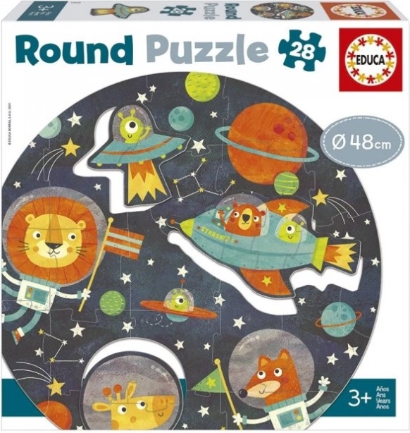 Educa ronde puzzel ruimte, 28 stukjes