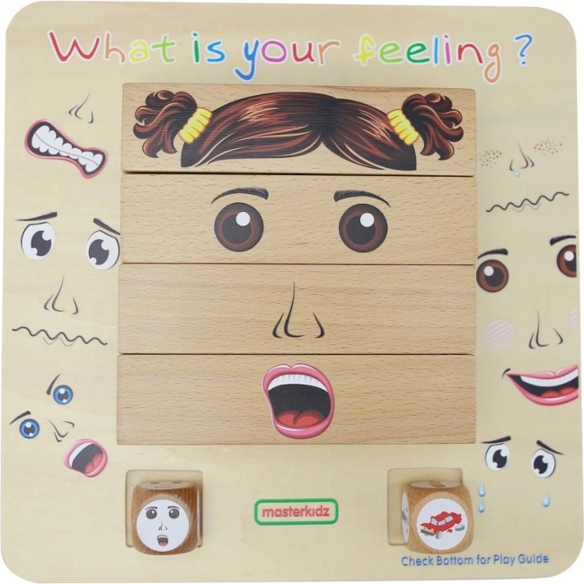 Houten educatief spel EMOTIONS van Masterkidz – Montessori emotiebord