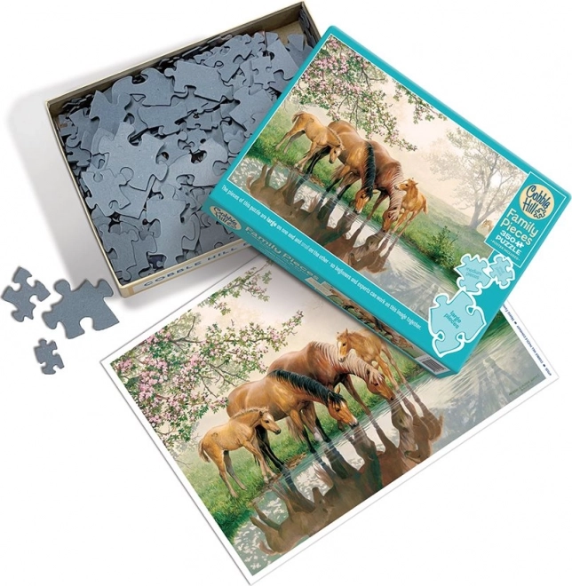COBBLE HILL Familie puzzel Familie van Paarden 350 stukjes