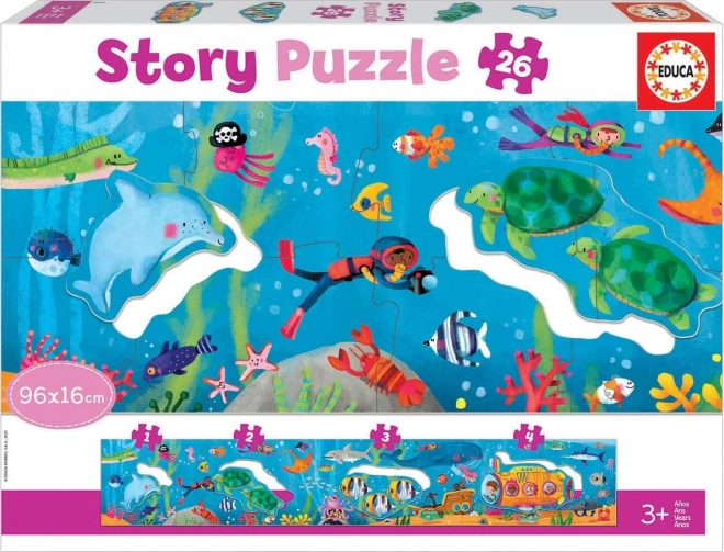 EDUCA Kinder panoramische puzzel Onderwaterwereld