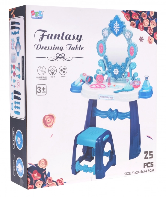 Interactieve kindercosmetische tafel met verlichting en accessoires