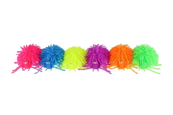 Stressbal spin antistress siliconen 10 cm op batterijen met licht 6 kleuren in zakje 16 stuks in doos