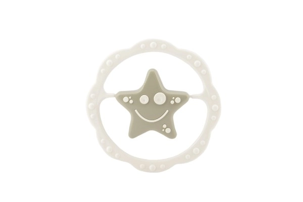 Rammelaar ster plastic 13cm ass. 4 kleuren in zakje 0m+