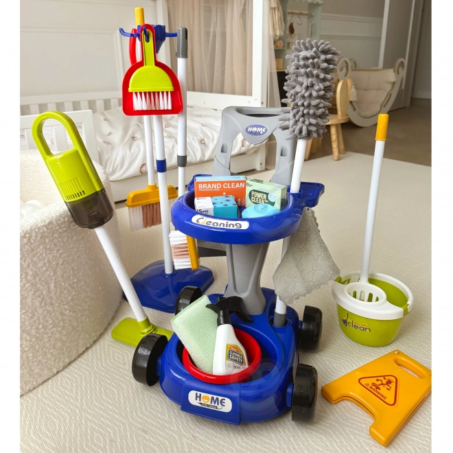 Schoonmaak Trolley XXL 3in1 voor kinderen 29 st Blauw