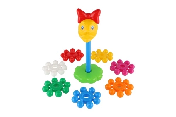 Stapelbare piramide met ringen van plastic 26cm in net 12m+