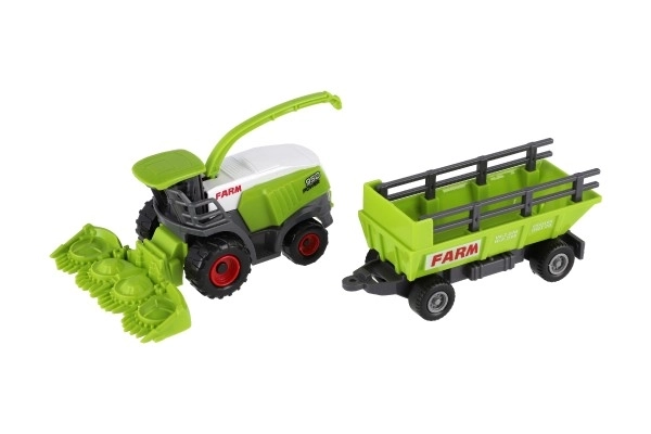 Maaidorser met aanhanger – kunststof model 22 cm met vrijloop
