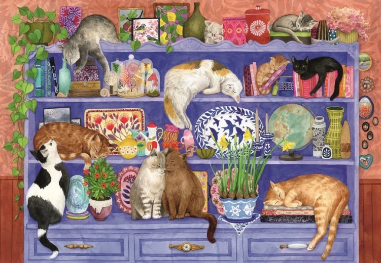 Puzzel Katten in de Boekenkast 200 Stukjes