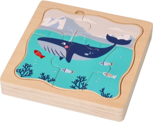 Houten gelaagde puzzel Arctische dieren