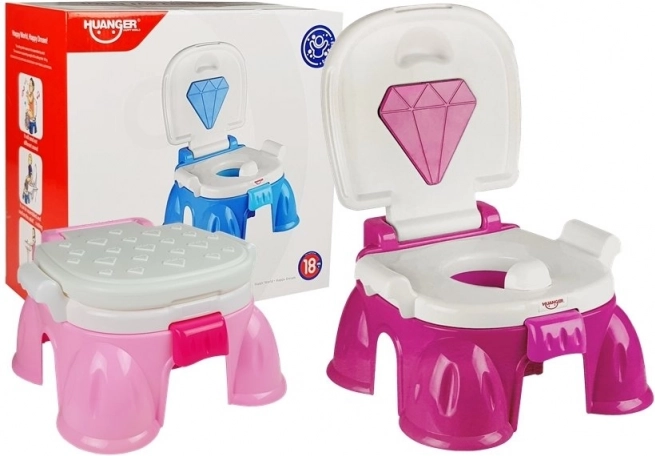 Kinderpotje 3-in-1 roze met diamantontwerp