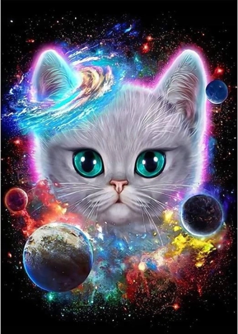 Diamond painting Ruimtekitten 30 × 40 cm