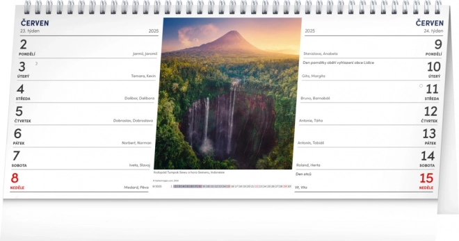 NOTIQUE Bureaukalender Landschap 2025 – 14-daags, 33 x 14,5 cm