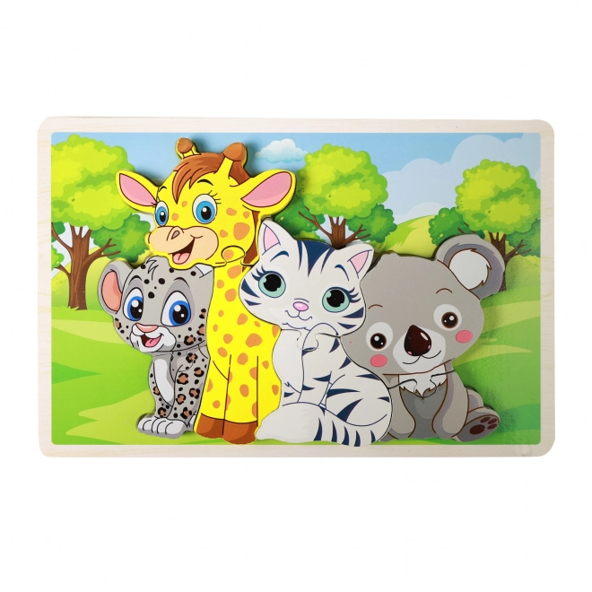 Houten puzzel met dieren – 8 stukjes