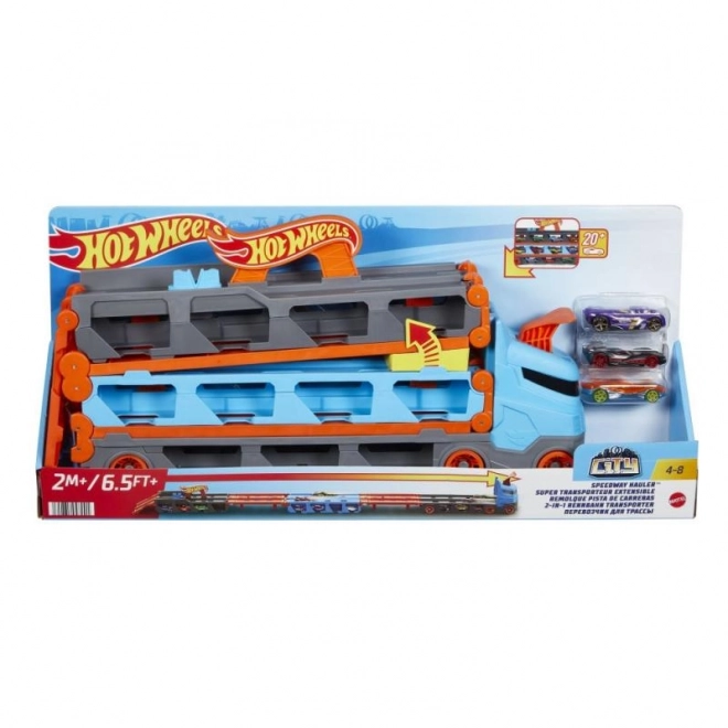 Hot Wheels race-transporter 2-in-1