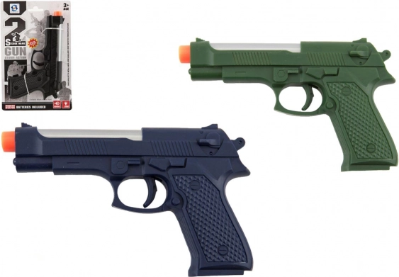 Plastic pistool 17 cm met licht en geluid