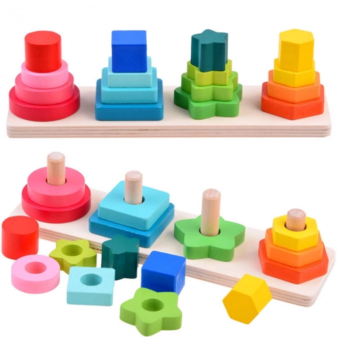 Houten logische puzzel kleurrijk