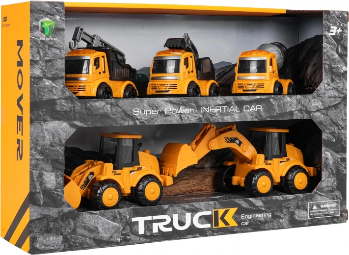 Vijf voertuigen in één set