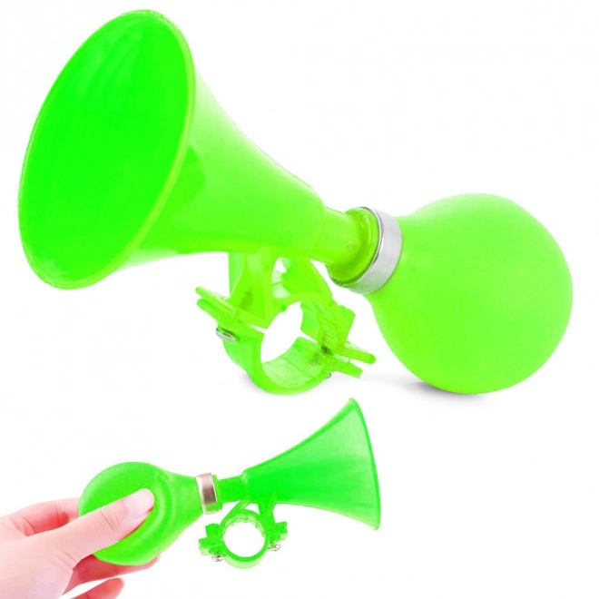 Fiets claxon met groene rubberen ballon