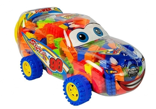 Bouwblokken in potje Auto 35 cm 205 blokken