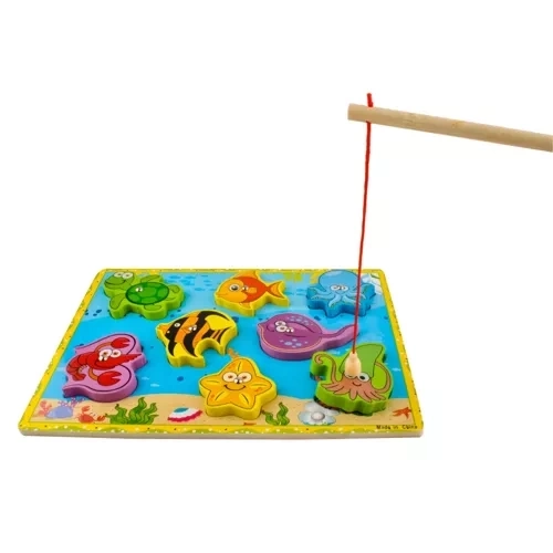 Houten magnetisch visspel