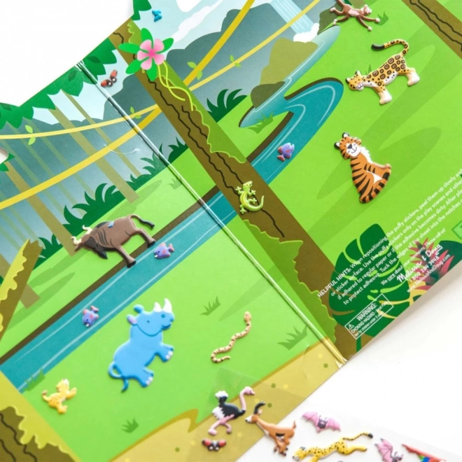 Herbruikbare reliëfstickers - Safari