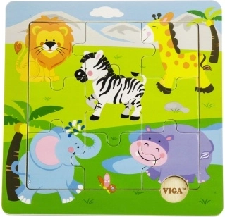 Houten safari-puzzel voor kinderen 18m+
