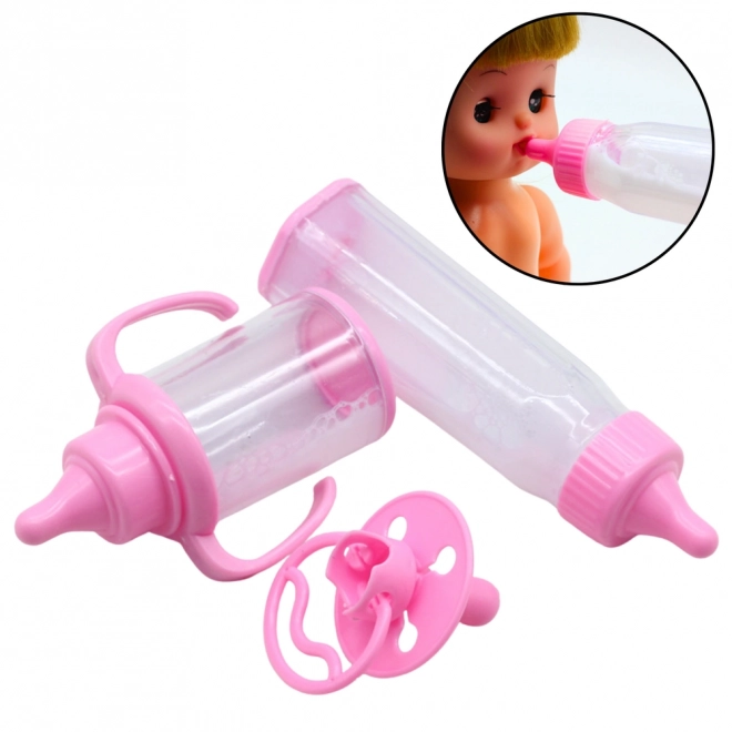 Set voor baby's met een fles en magisch verdwijnende melk voor poppen