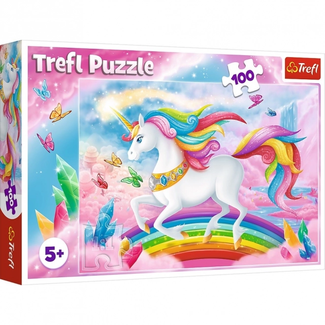 Puzzel In de Kristallen Wereld van de Eenhoorn 100 stukken 41x27,5cm in doos 29x19x4cm