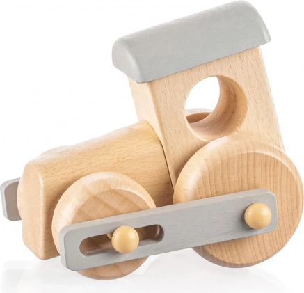 Houten locomotief, grijs