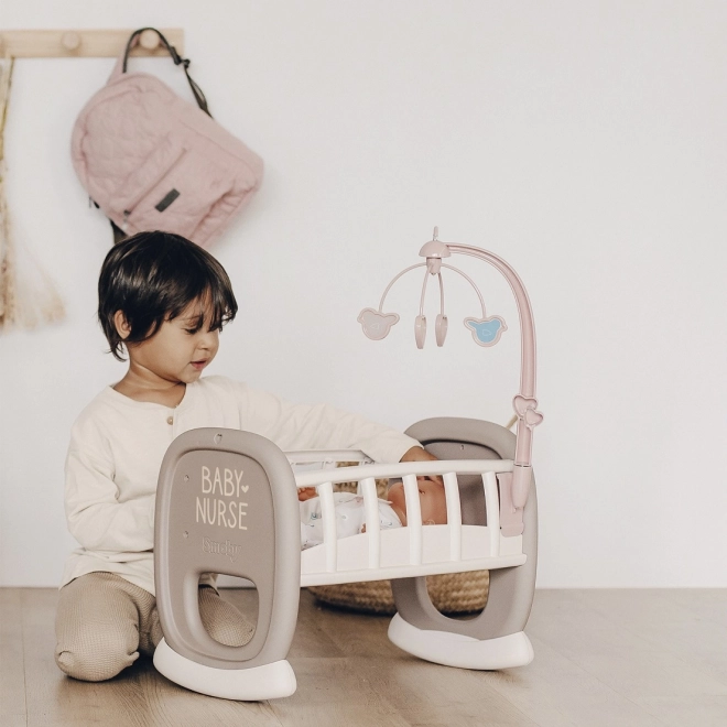 Smoby Baby Nurse wieg met mobiel voor poppen