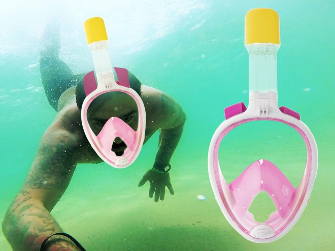 Opvouwbaar Volgelaatsmasker met Snorkel S/M Roze