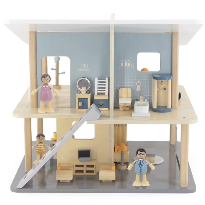 Houten poppen voor het poppenhuis