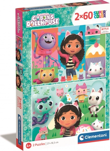 puzzel 2×60 stukjes Gabby’s Magische Huis