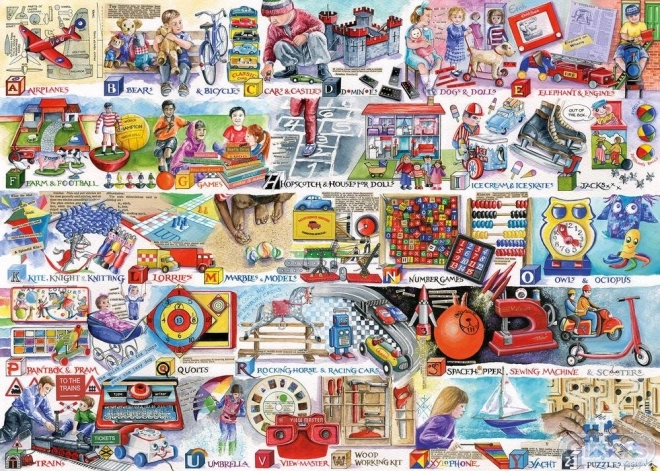 Puzzle GIBSONS alfabet van spellen en speelgoed 1000 stukjes