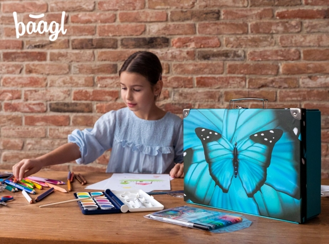 BAAGL Opvouwbare schoolkoffer Butterfly met beslagen randen
