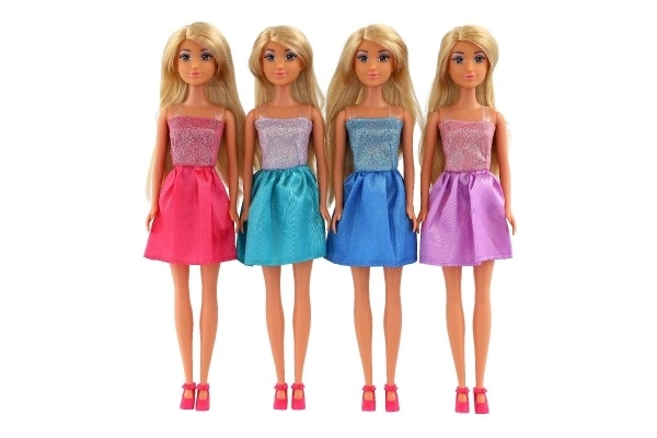Pop Anlily in glinsterende jurk plastic 30cm 4 kleuren in doosje 8x32x5cm 12st in doos