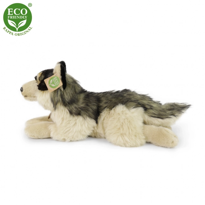 Pluchen wolf liggend 35 cm milieuvriendelijk