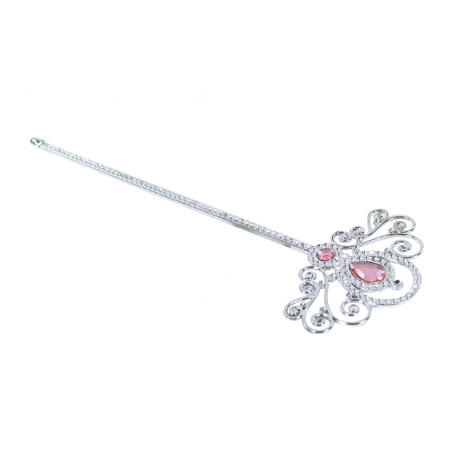 Set kroon met toverstok roze