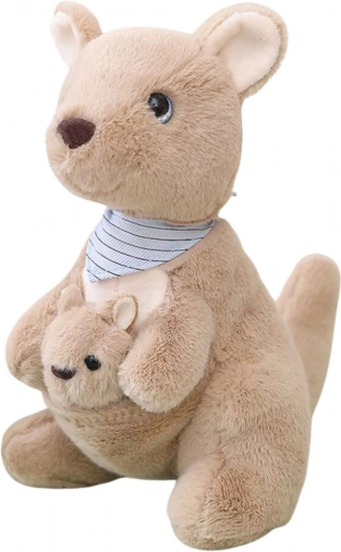 Pluchen kangoeroe met jong 23 cm