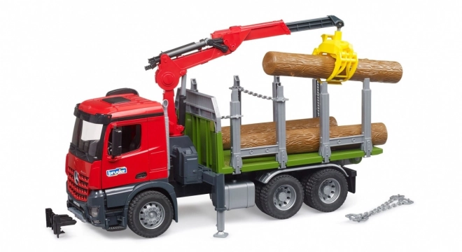 Bruder houttransporter met hydraulische kraan