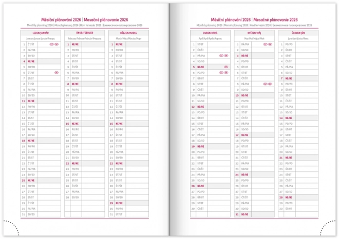 Weekagenda Aprint 2025, zwart, 15 × 21 cm