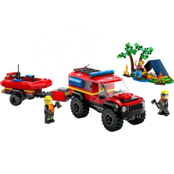 LEGO® City 60412 Brandweerwagen 4x4 en reddingsboot