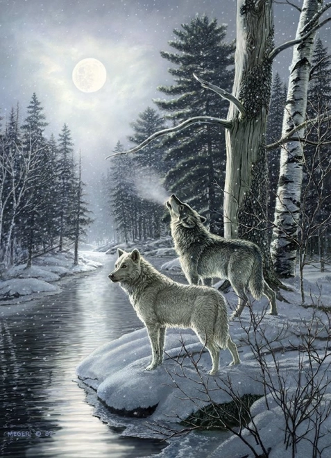 Puzzel Wolven om middernacht 1000 stukjes