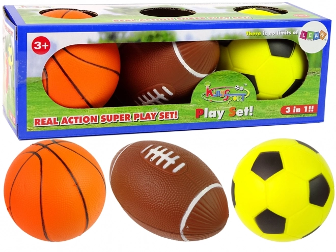 Set van zachte sportballen 3v1 Voetbal Basketbal