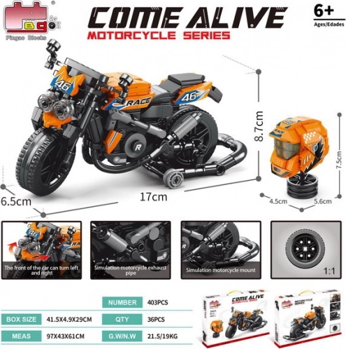Oranje set motorfietsblokjes 403 st.
